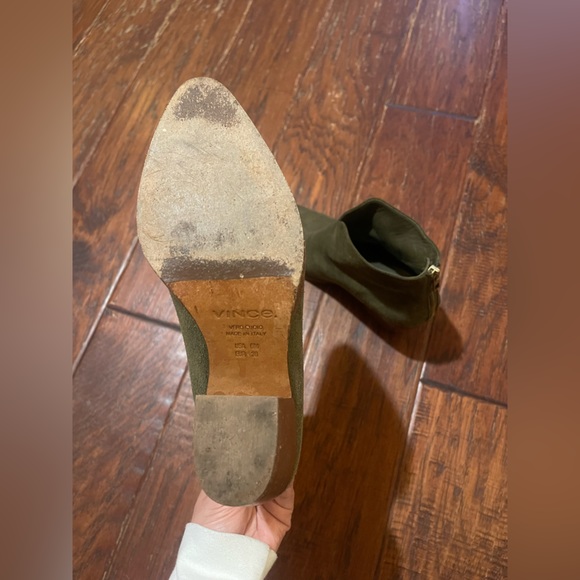 VINCE Havana Front Slit Block Heel Ankle Bootie Rare Sage Color Size 36 - Picture 11 of 16